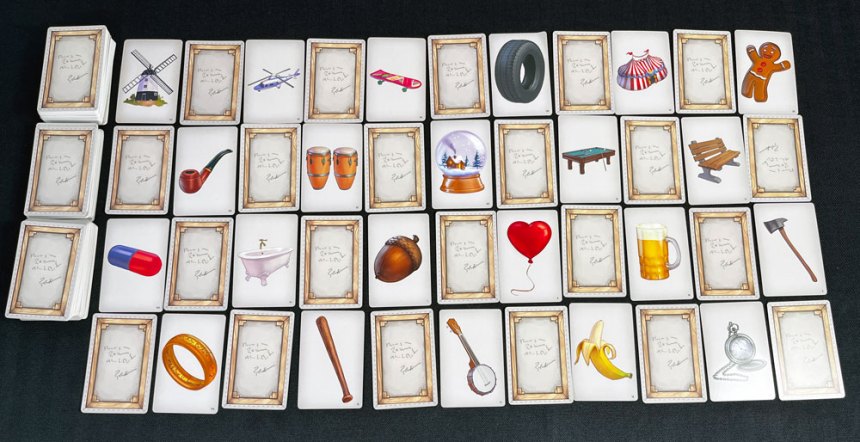 Painting cards in a 11x4 grid