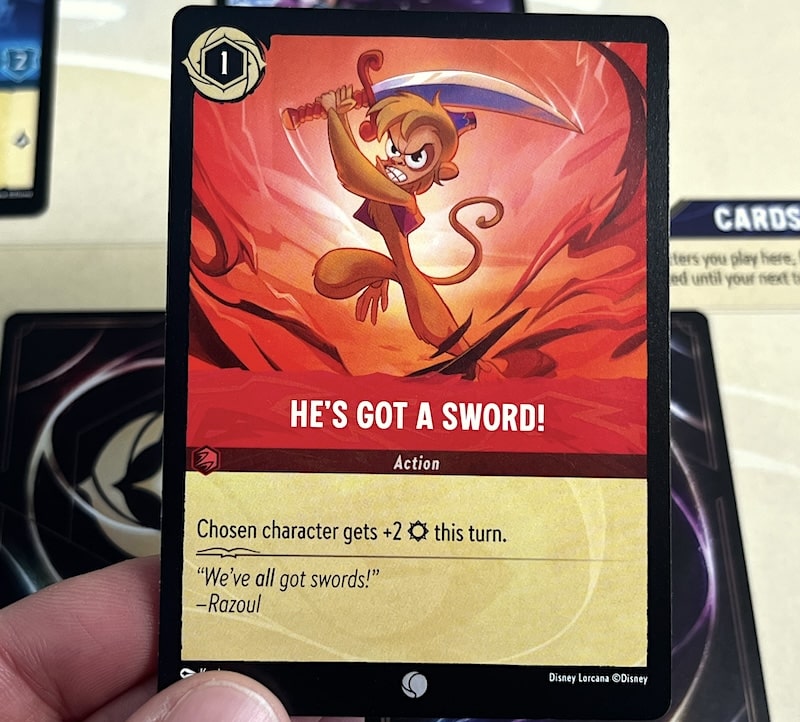 He's Got a Sword! - Red Action card