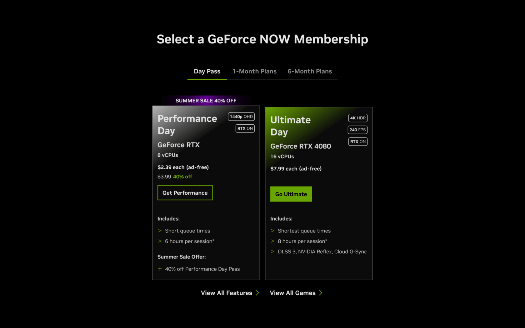 GFN Thursday: Performance Day Pass 40%...