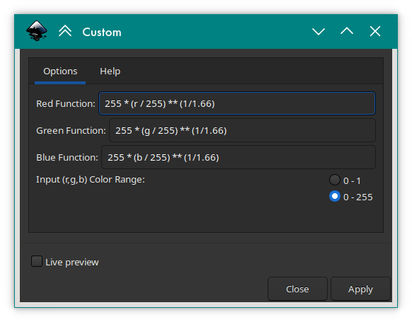 How to perform gamma correction in...